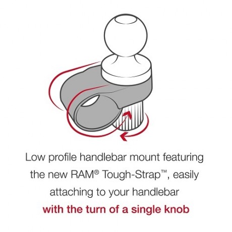 RAM Tough-Strap основа със сфера за кормило, Размер B