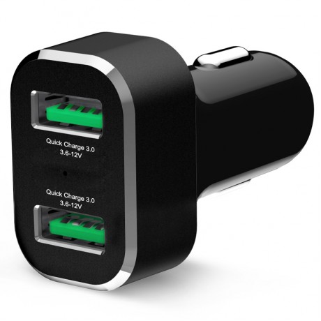 GDS 2-Port USB Зарядно от запалка на кола с Qualcomm Quick Charge за бързо зареждане
