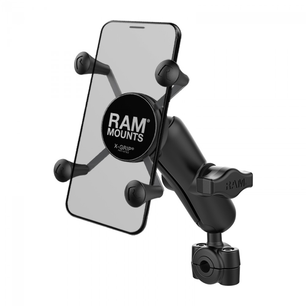 RAM X-GRIP стойка за телефон с  RAM TORQUE основа за малък рейлинг, Размер В